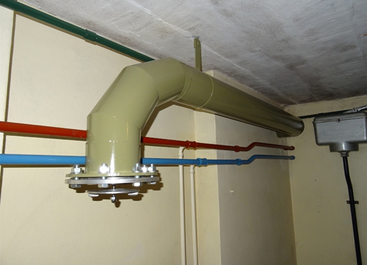Originale rør i Bunkermuseum Hanstholm
